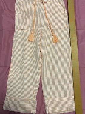Copper Key Peach and White Striped elastic waistband Chinos